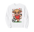 Kawaii Soccer Cow Just Who Loves Sweatshirt - Minimalist Print for Adults