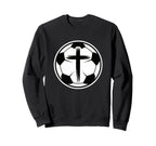Christian Soccer Faith Sports Sweatshirt - Minimalist Print for Adults
