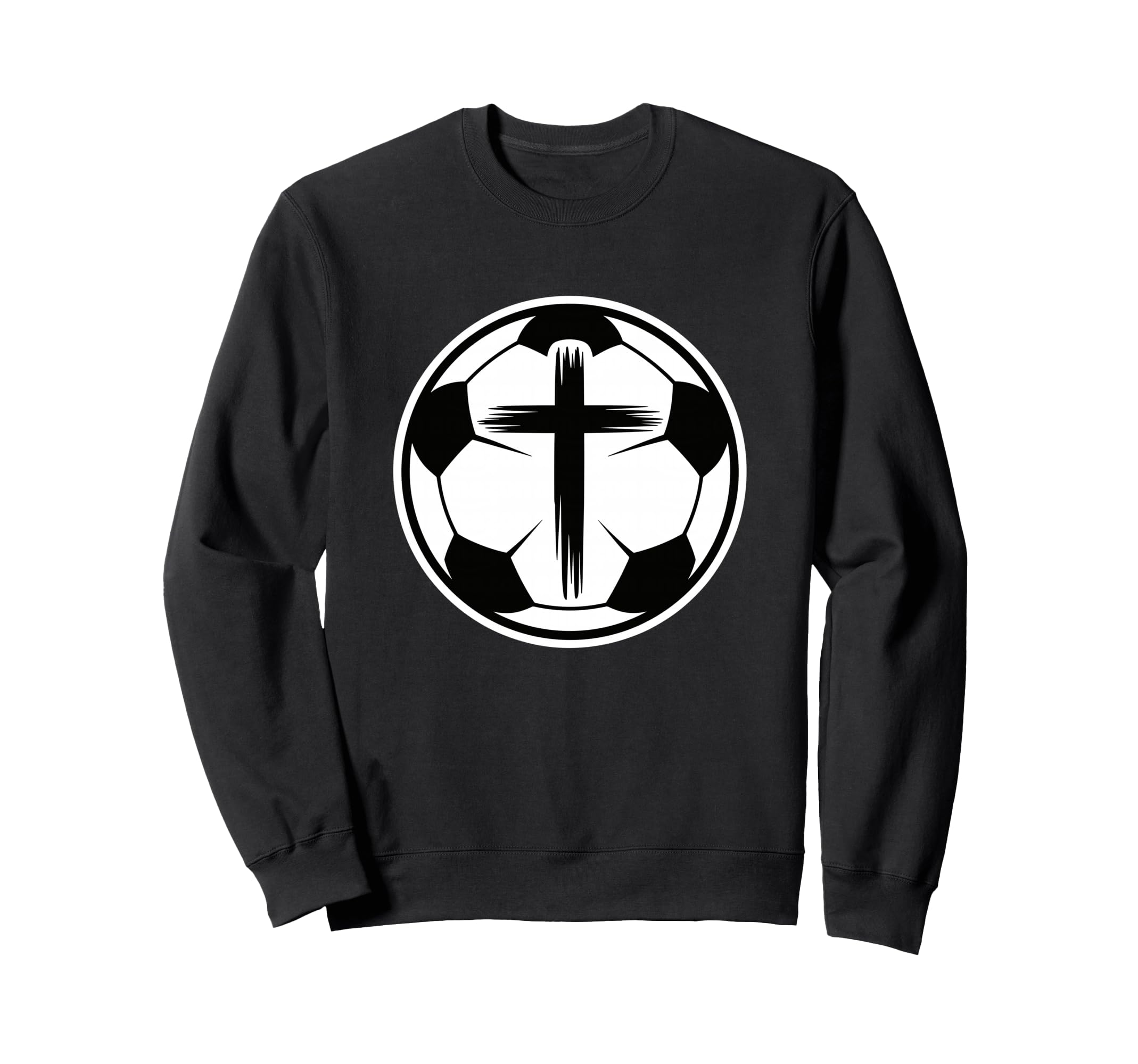 Christian Soccer Faith Sports Sweatshirt - Minimalist Print for Adults