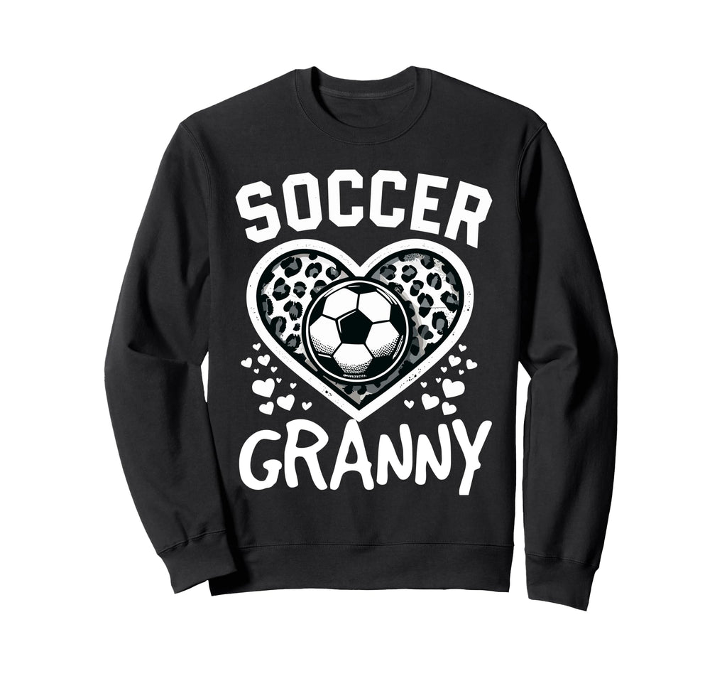Soccer Granny Leopard Heart Granny Sweatshirt - Trendy Graphic Unisex