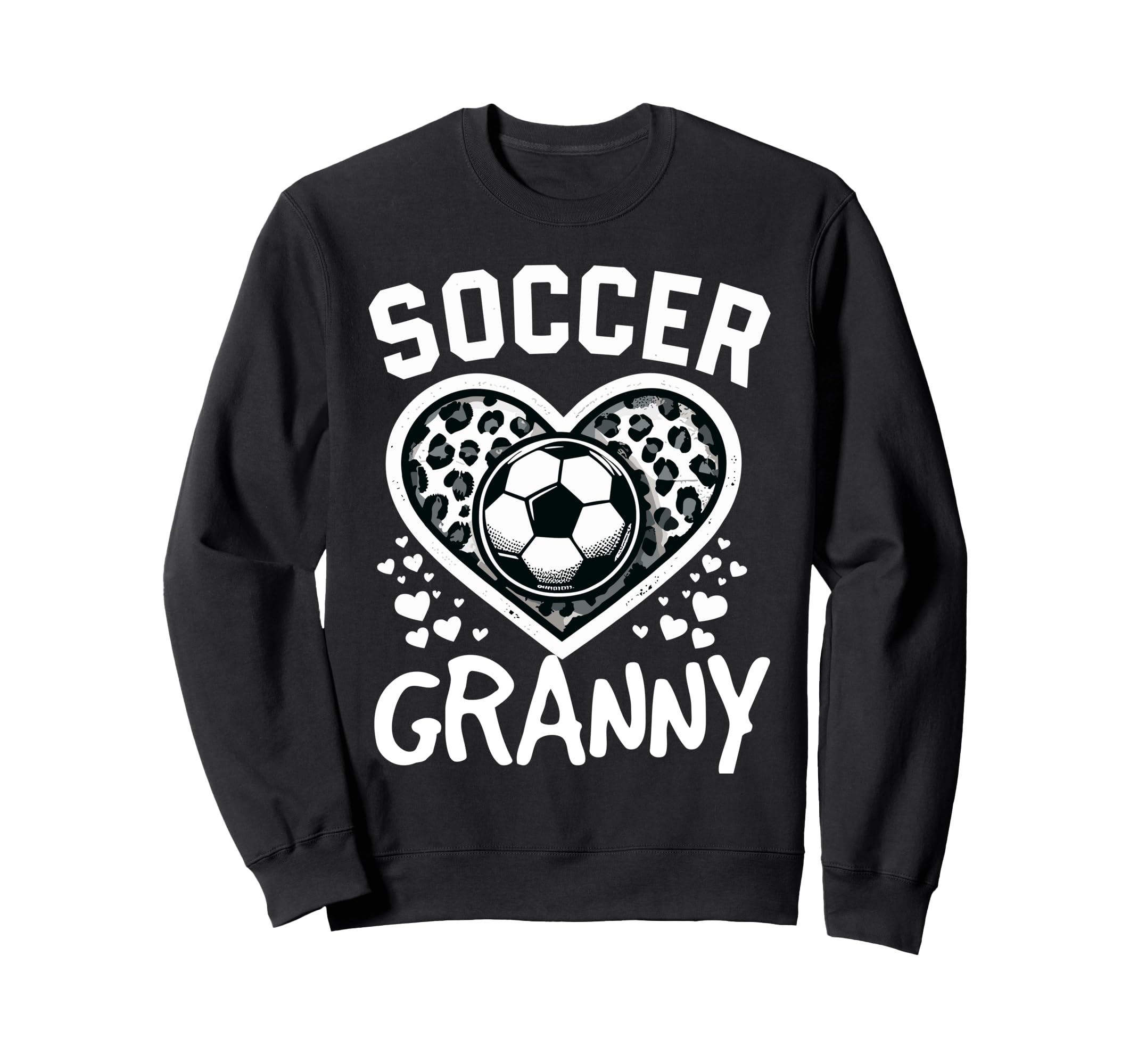 Soccer Granny Leopard Heart Granny Sweatshirt - Trendy Graphic Unisex