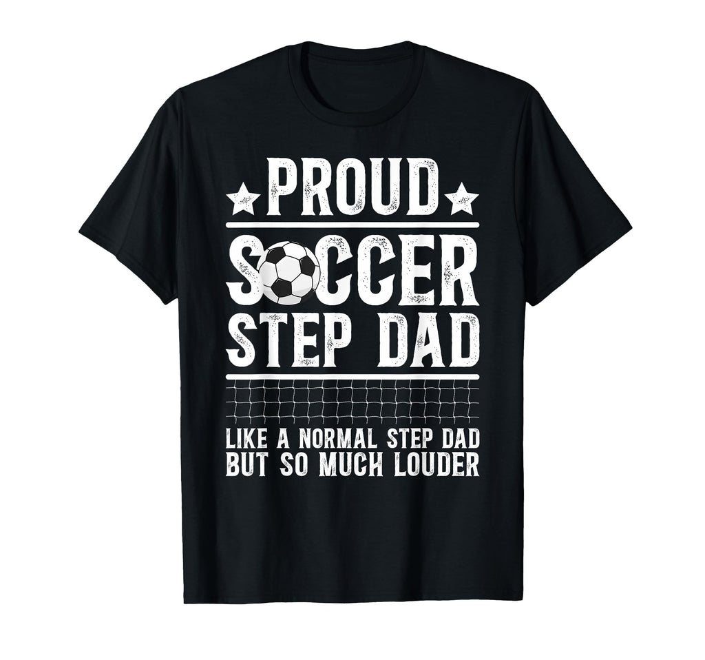 Proud Soccer Step Dad Soccer Player T-Shirt - Custom Art Print for Adults