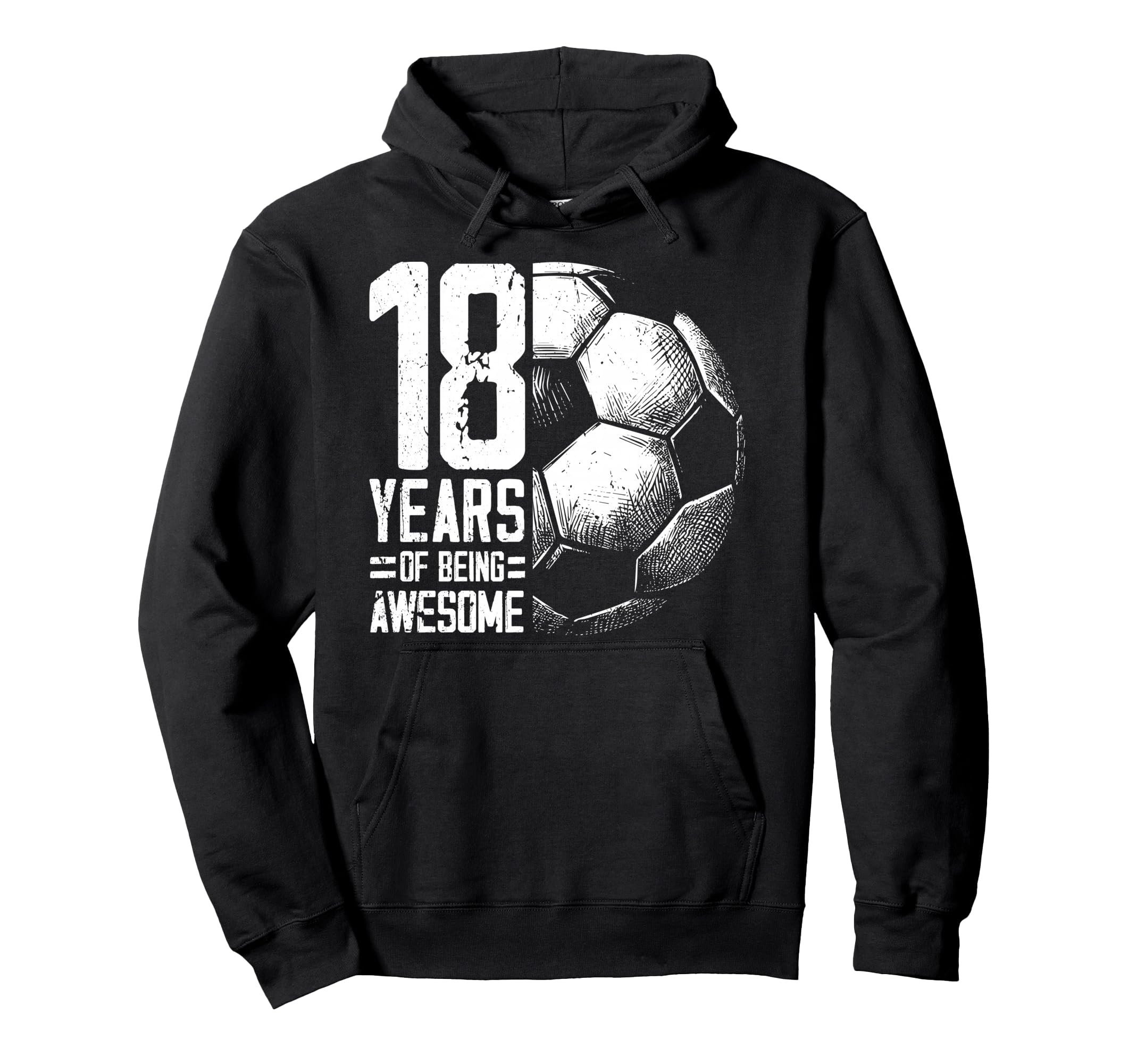 18Th Birthday Soccer Player Football Hoodie - Minimalist Print Men Women