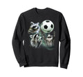 3 Racoon Soccer Howling Raccoon Head Sweatshirt - Minimalist Print Unisex