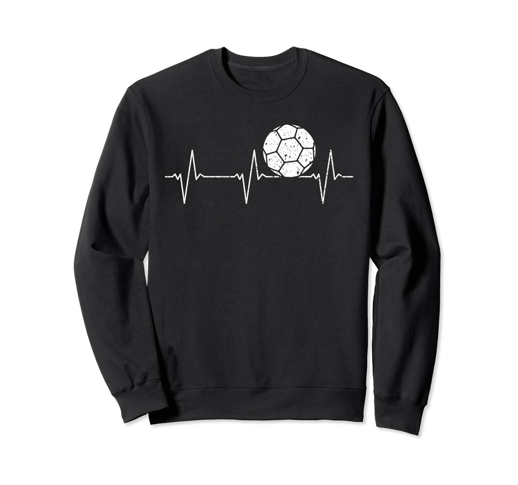 Soccer Players Heartbeat Football Sweatshirt - Trendy Graphic for Adults