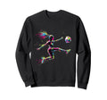 Colorful Neon Soccer Art Splash Sweatshirt - Aesthetic Graphic Men Women