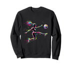 Colorful Neon Soccer Art Splash Sweatshirt - Aesthetic Graphic Men Women