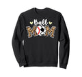 Ball Mom Leopard Funny Soccer Sweatshirt - Custom Art Print Men Women
