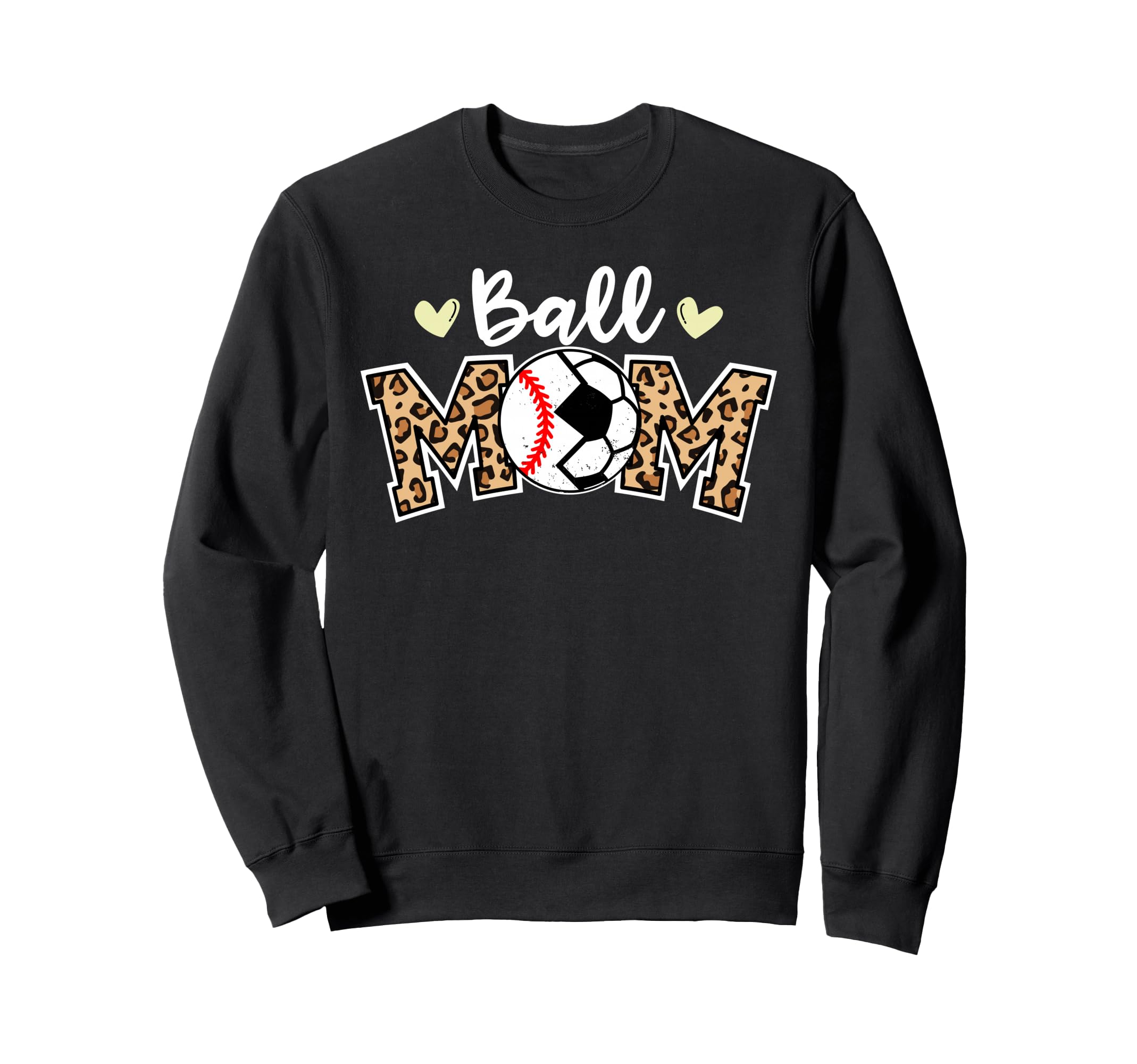 Ball Mom Leopard Funny Soccer Sweatshirt - Custom Art Print Men Women