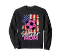 Soccer Mom American Flag Mothers Day Sweatshirt - Minimalist Print Unisex