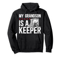 Ice Hockey Keeper Grandpa Hockey Hoodie - Minimalist Print Men Women