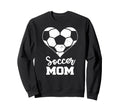 Soccer Mom Heart Funny Soccer Sweatshirt - Novelty Apparel for Adults