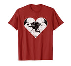 Soccer Player Gift Loves Heart Soccer T-Shirt - Unique Graphic for Adults