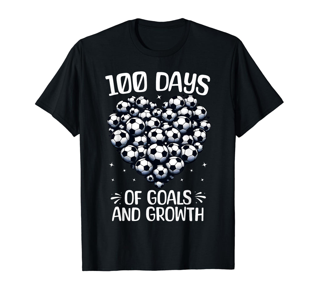 100 Days School Soccer Heart Love T-Shirt - Aesthetic Graphic Men Women