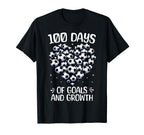 100 Days School Soccer Heart Love T-Shirt - Aesthetic Graphic Men Women