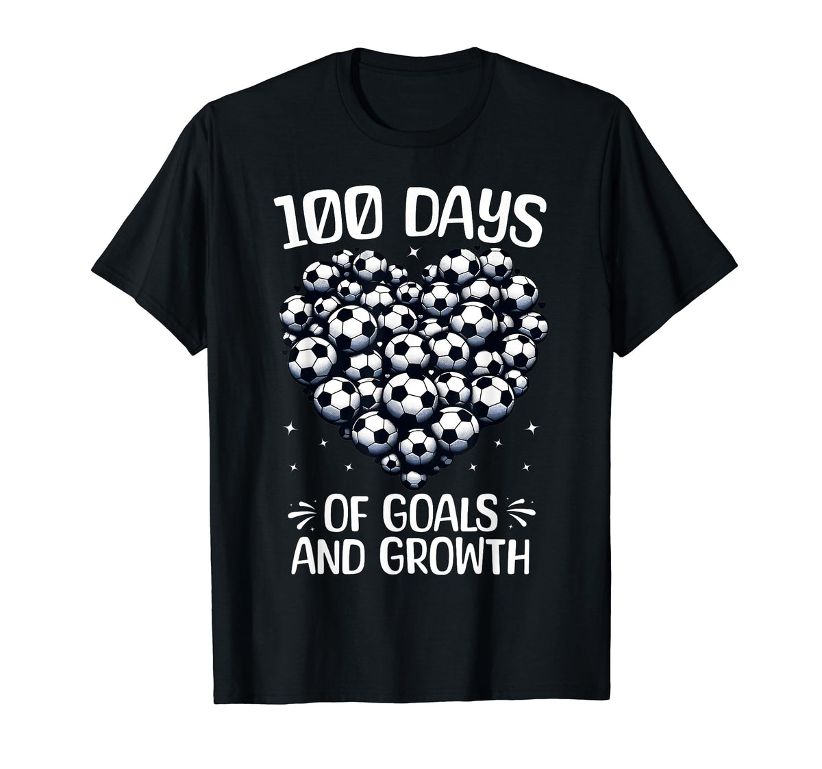 100 Days School Soccer Heart Love T-Shirt - Aesthetic Graphic Men Women