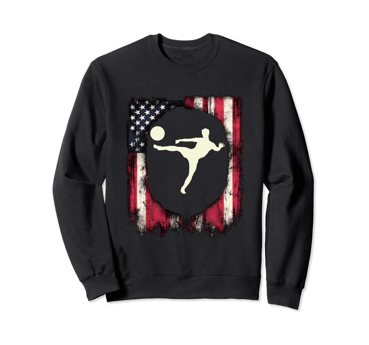 American Flag Patriotic Soccer Sweatshirt - Custom Art Print for Adults