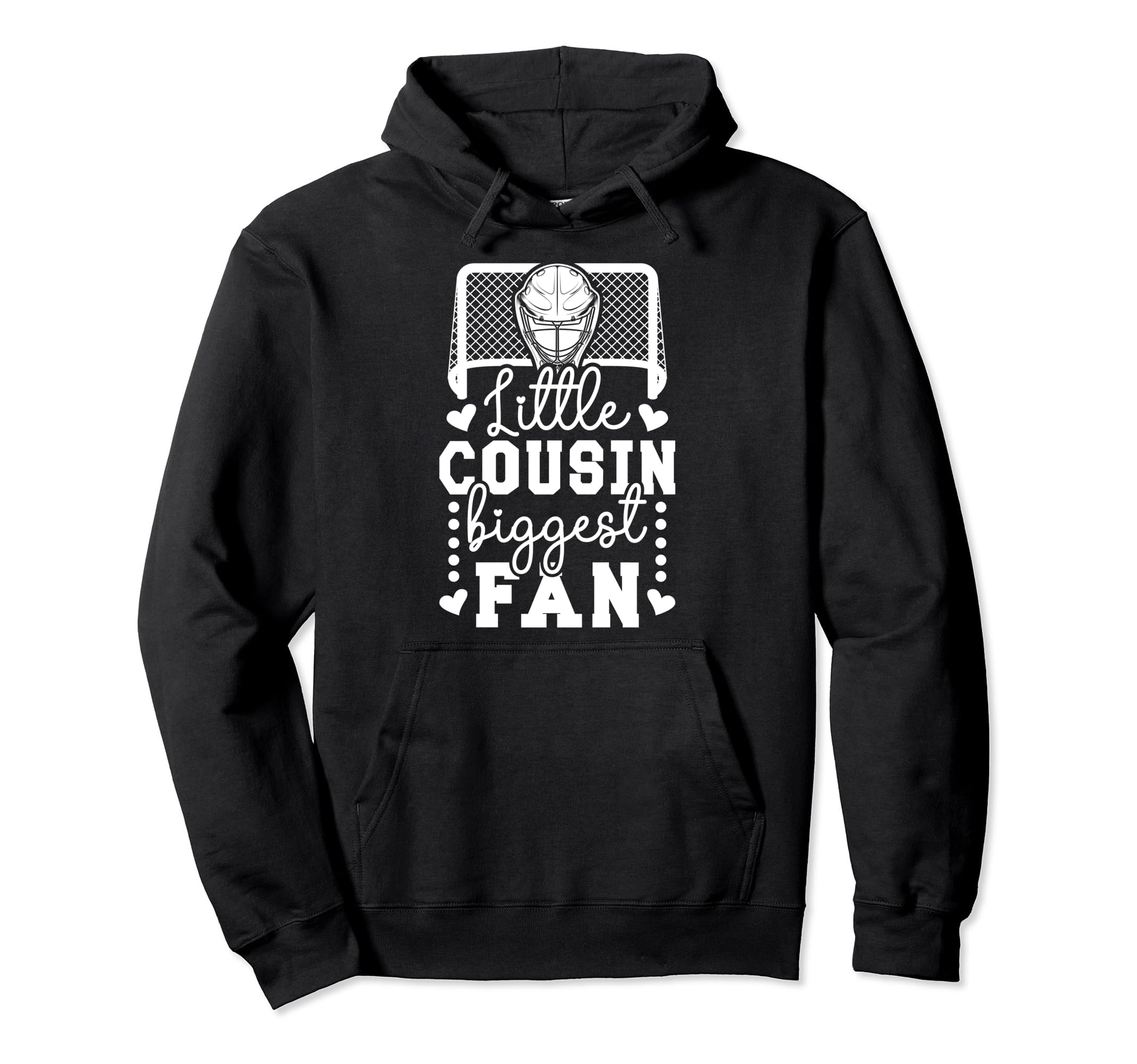 Little Cousin Hockey Goalie Cousin Hoodie - Custom Art Print for Adults