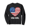 Usa Heart Supporter Flag Soccer Sweatshirt - Unique Graphic for Adults