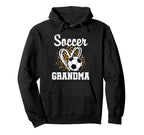 Soccer Grandma Leopard Heart Hoodie - Novelty Apparel Unisex