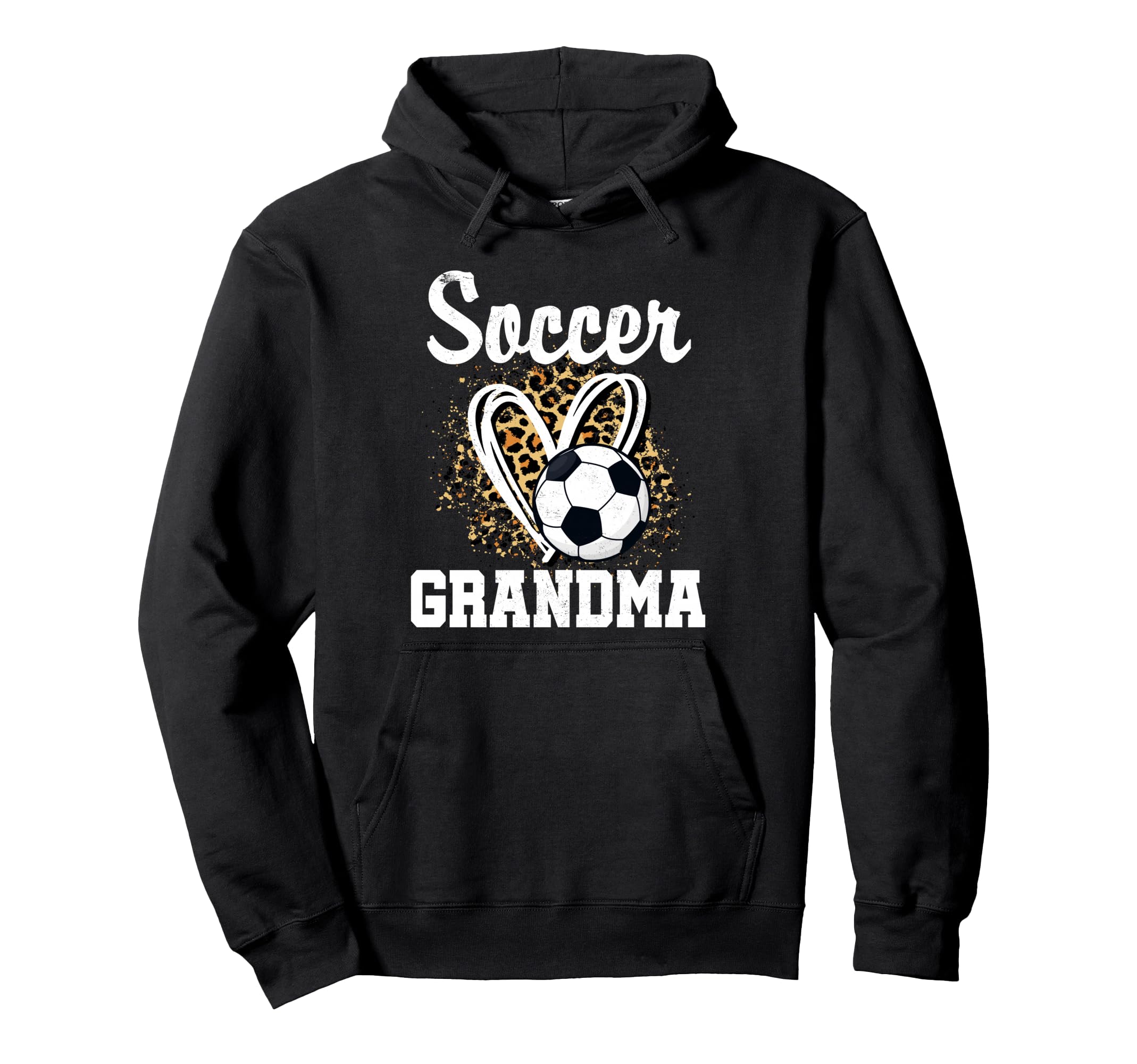 Soccer Grandma Leopard Heart Hoodie - Novelty Apparel Unisex
