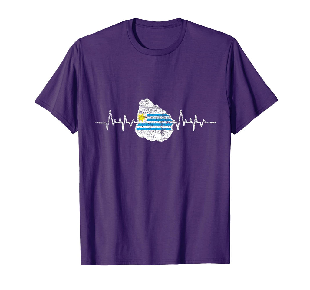 Patriotic Uruguay Gift Heartbeat Uruguayan T-Shirt - Trendy Graphic Unisex
