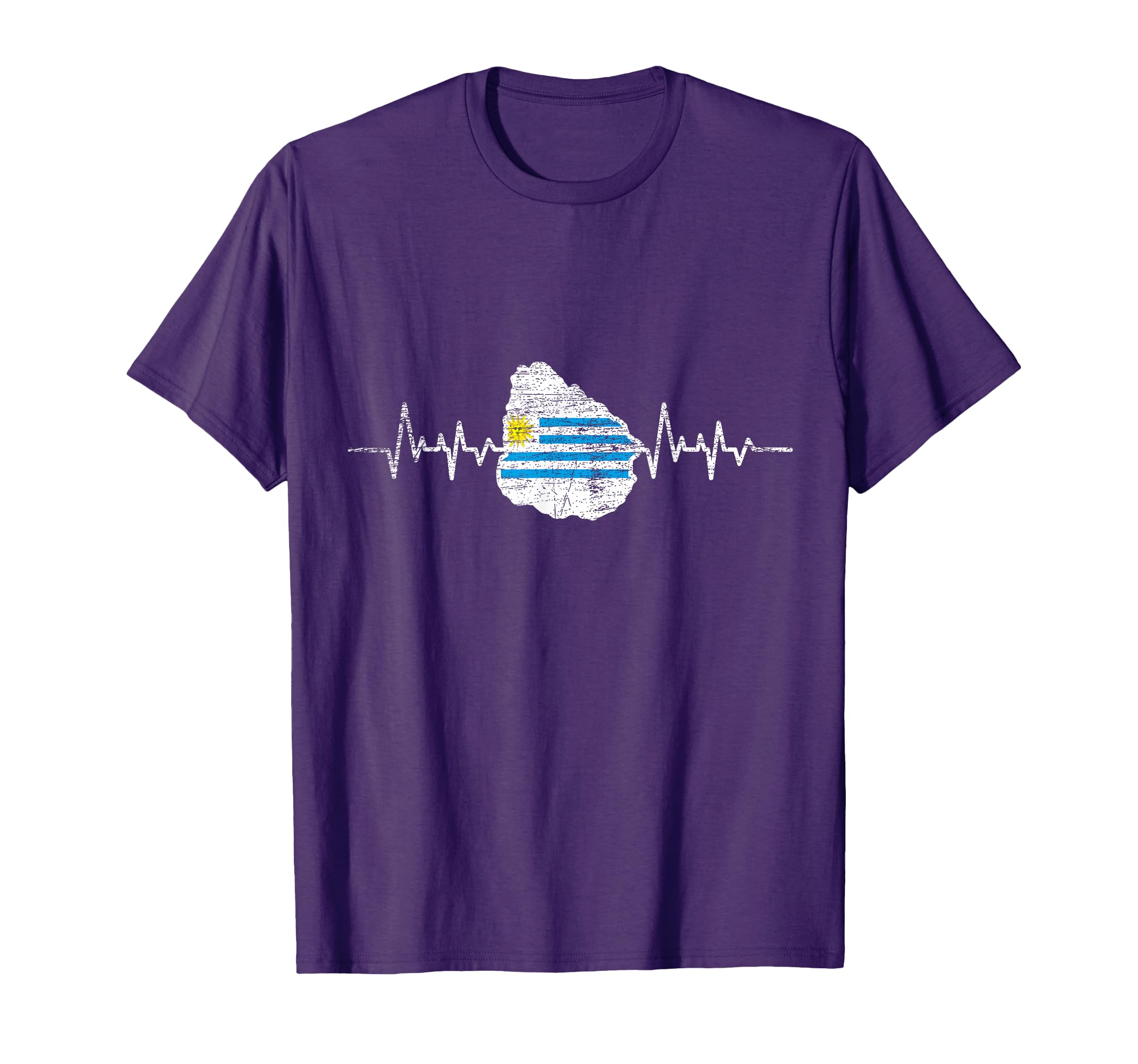 Patriotic Uruguay Gift Heartbeat Uruguayan T-Shirt - Trendy Graphic Unisex