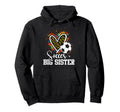 Soccer Big Sister Leopard Heart Hoodie - Fun Novelty Design Men Women