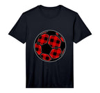 Football Soccer Buffalo Plaid Soccer T-Shirt - Casual Everyday Wear Unisex
