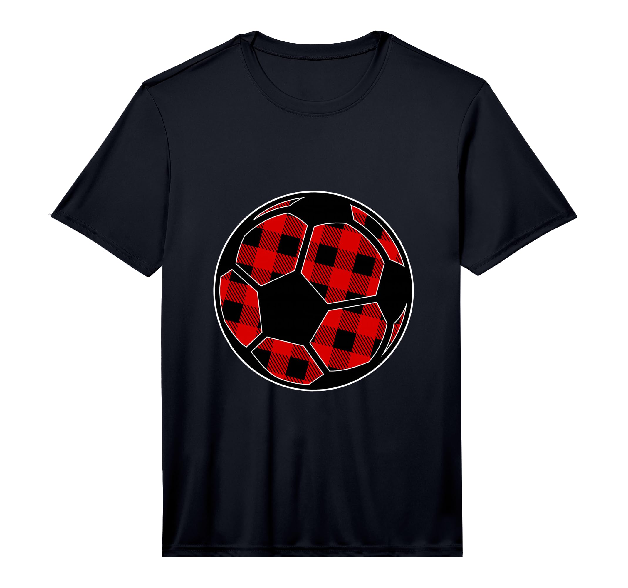 Football Soccer Buffalo Plaid Soccer T-Shirt - Casual Everyday Wear Unisex
