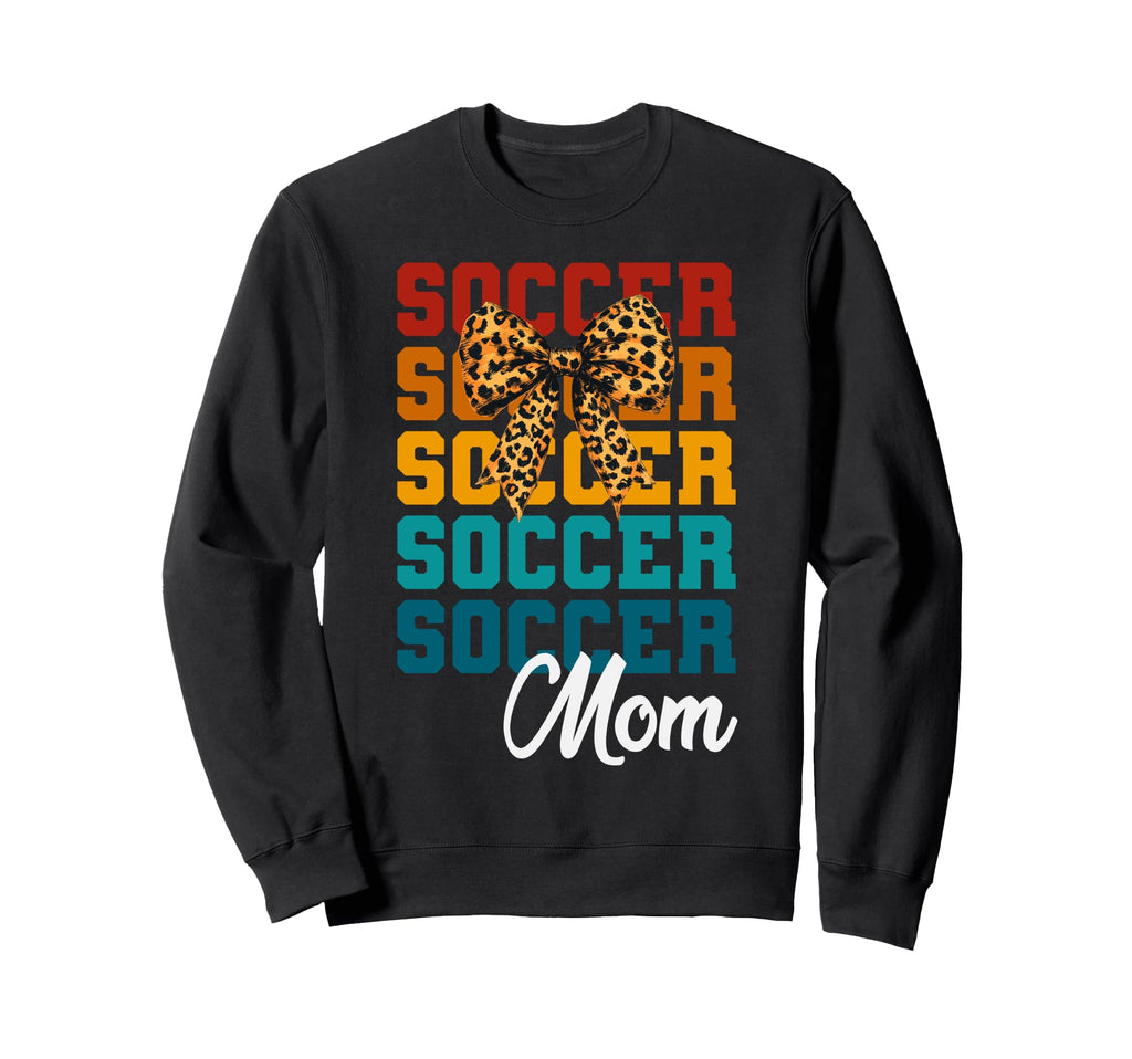 Coquette Bow Soccer Mom Soccer Sweatshirt - Minimalist Print for Adults