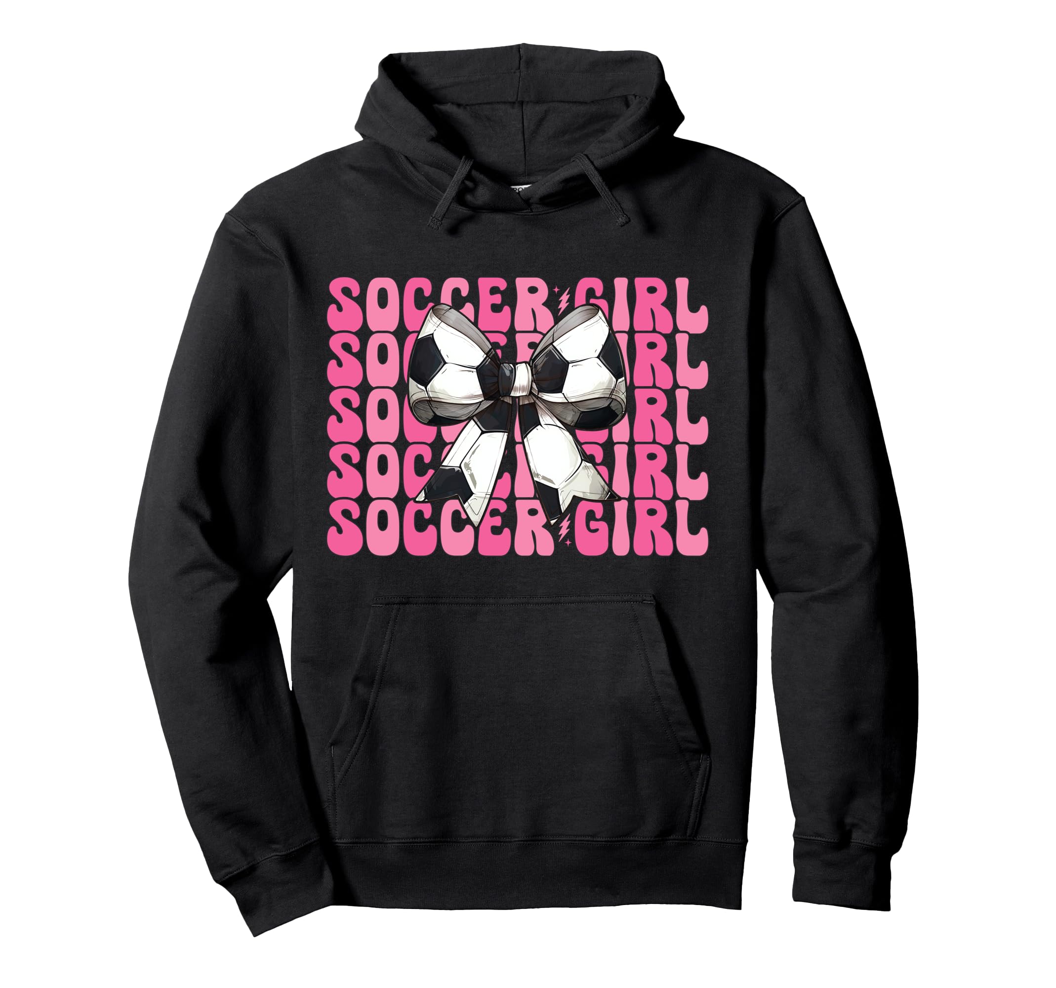 Womens Coquette Bow Ribbon Soccer Hoodie - Streetwear Style Men Women