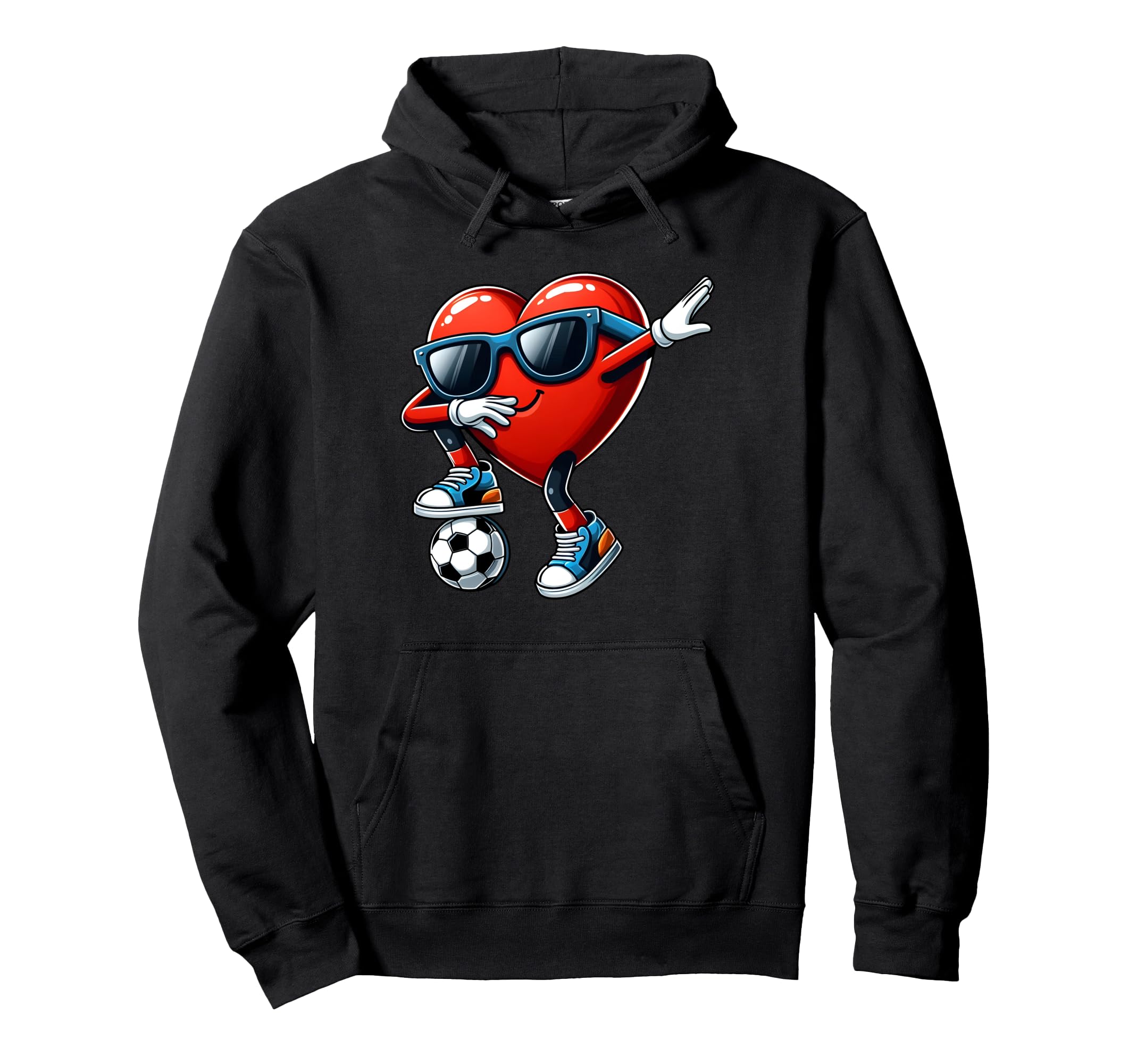 Valentines Day Heart Dabbing Heart Player Hoodie - Graphic Print Men Women