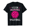 V Is Volleyball Valentine Funny Couple T-Shirt - Custom Art Print Unisex