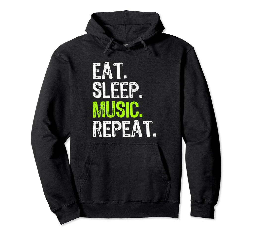 Eat Sleep Music Repeat Musician Funny Hoodie - Minimalist Print Unisex