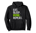 Eat Sleep Music Repeat Musician Funny Hoodie - Minimalist Print Unisex