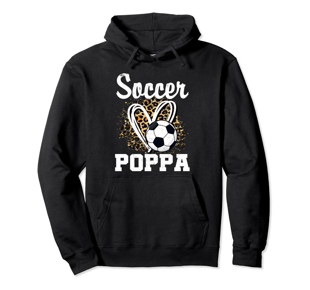 Soccer Poppa Leopard Heart Matching Family Hoodie - Graphic Print Men Women