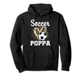 Soccer Poppa Leopard Heart Matching Family Hoodie - Graphic Print Men Women