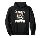 Soccer Poppa Leopard Heart Matching Family Hoodie - Graphic Print Men Women