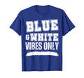 Blue And White Game Day High School T-Shirt - Trendy Graphic Unisex