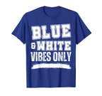 Blue And White Game Day High School T-Shirt - Trendy Graphic Unisex
