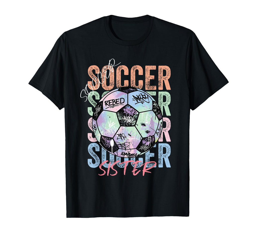 Colorful Soccer Sister Ball T-Shirt - Minimalist Print for Adults