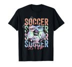 Colorful Soccer Sister Ball T-Shirt - Minimalist Print for Adults