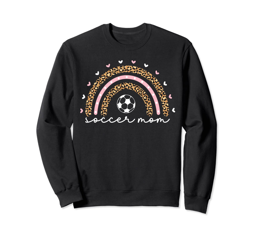Proud Soccer Mom Mama Leopard Rainbow Sweatshirt - Streetwear Style Unisex