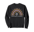 Proud Soccer Mom Mama Leopard Rainbow Sweatshirt - Streetwear Style Unisex