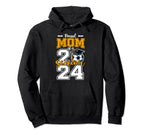 Proud Mom 2024 Senior Soccer High School Hoodie - Trendy Graphic Unisex