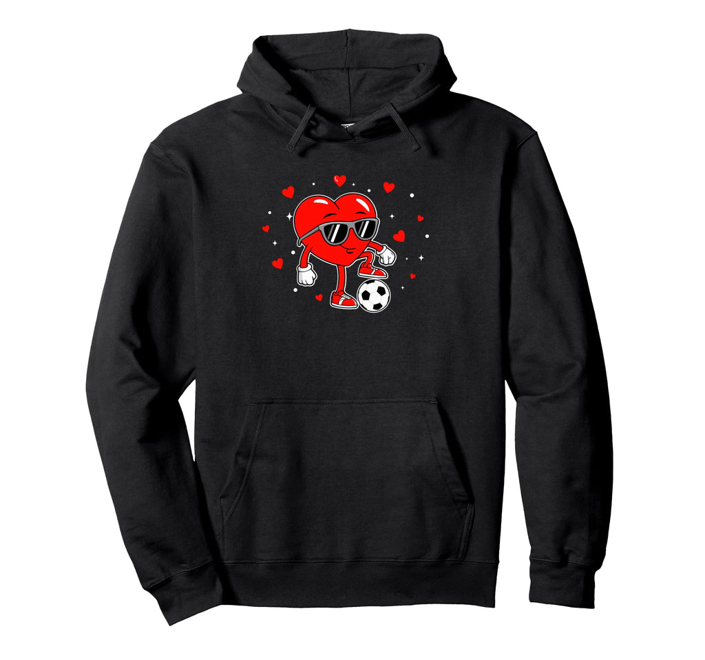 Heart Soccer Love Fun Football Vibes Hoodie - Unique Graphic for Adults