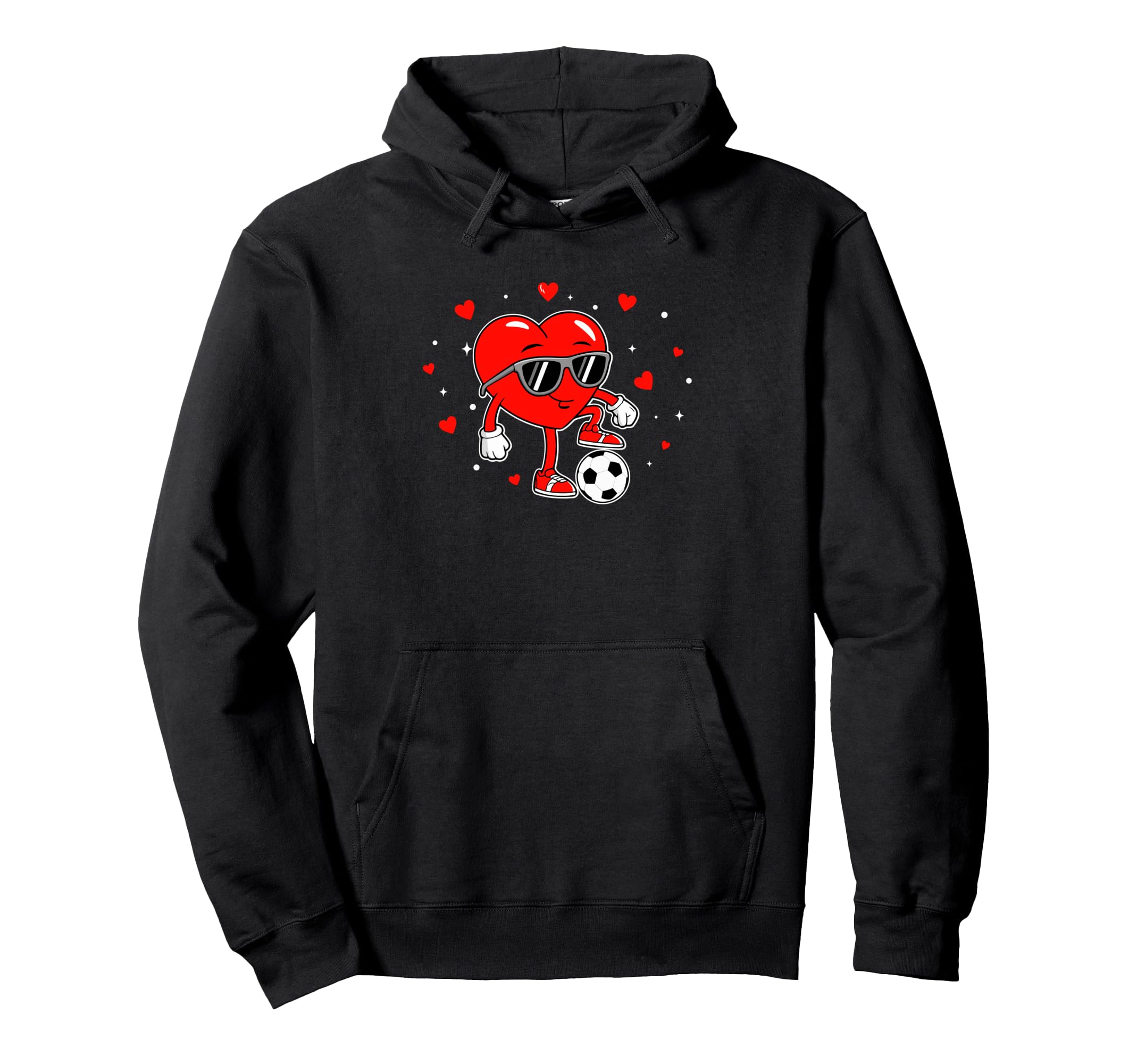 Heart Soccer Love Fun Football Vibes Hoodie - Unique Graphic for Adults