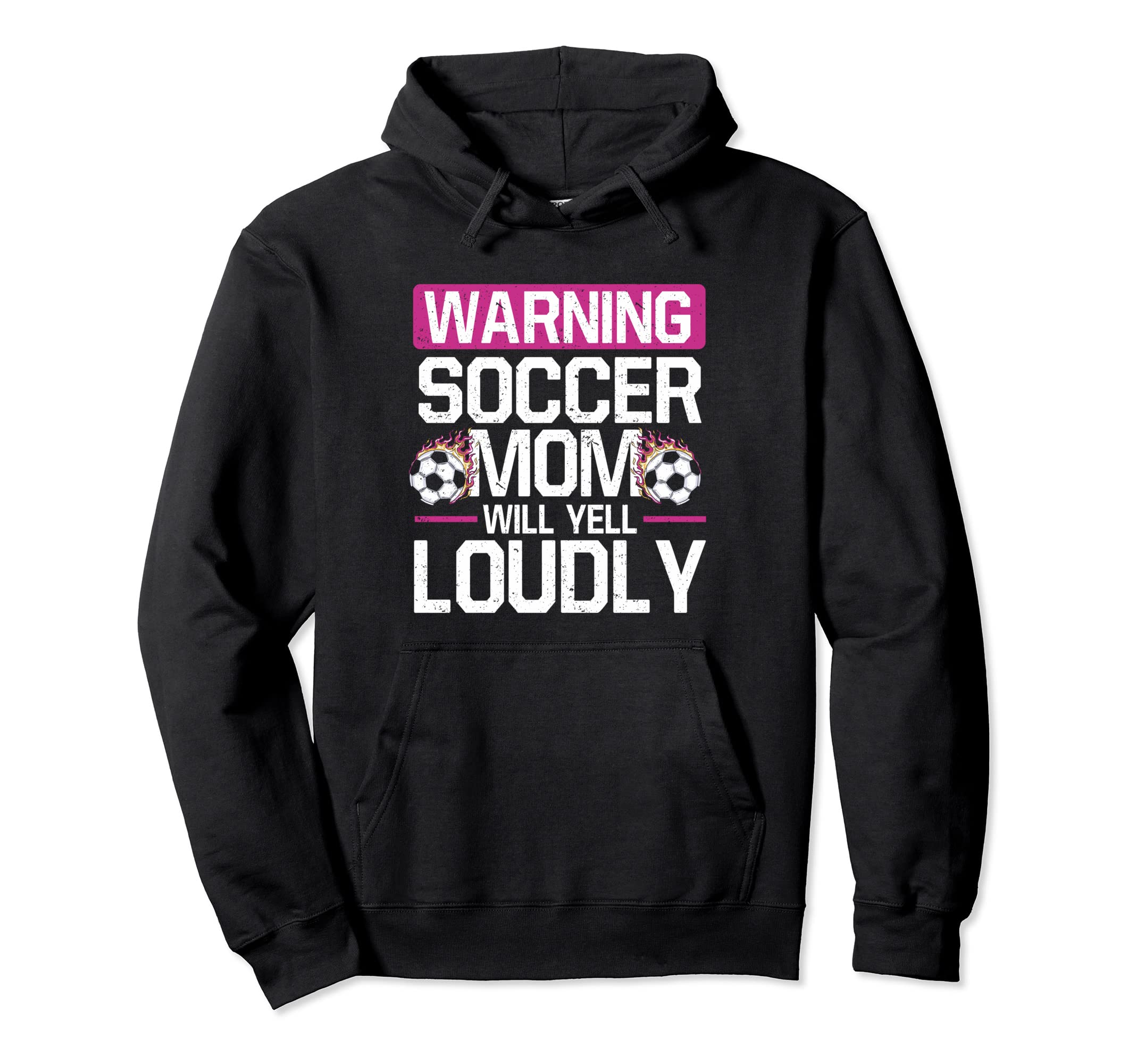Warning This Soccer Mom Will Yell Loudly Hoodie - Minimalist Print Unisex