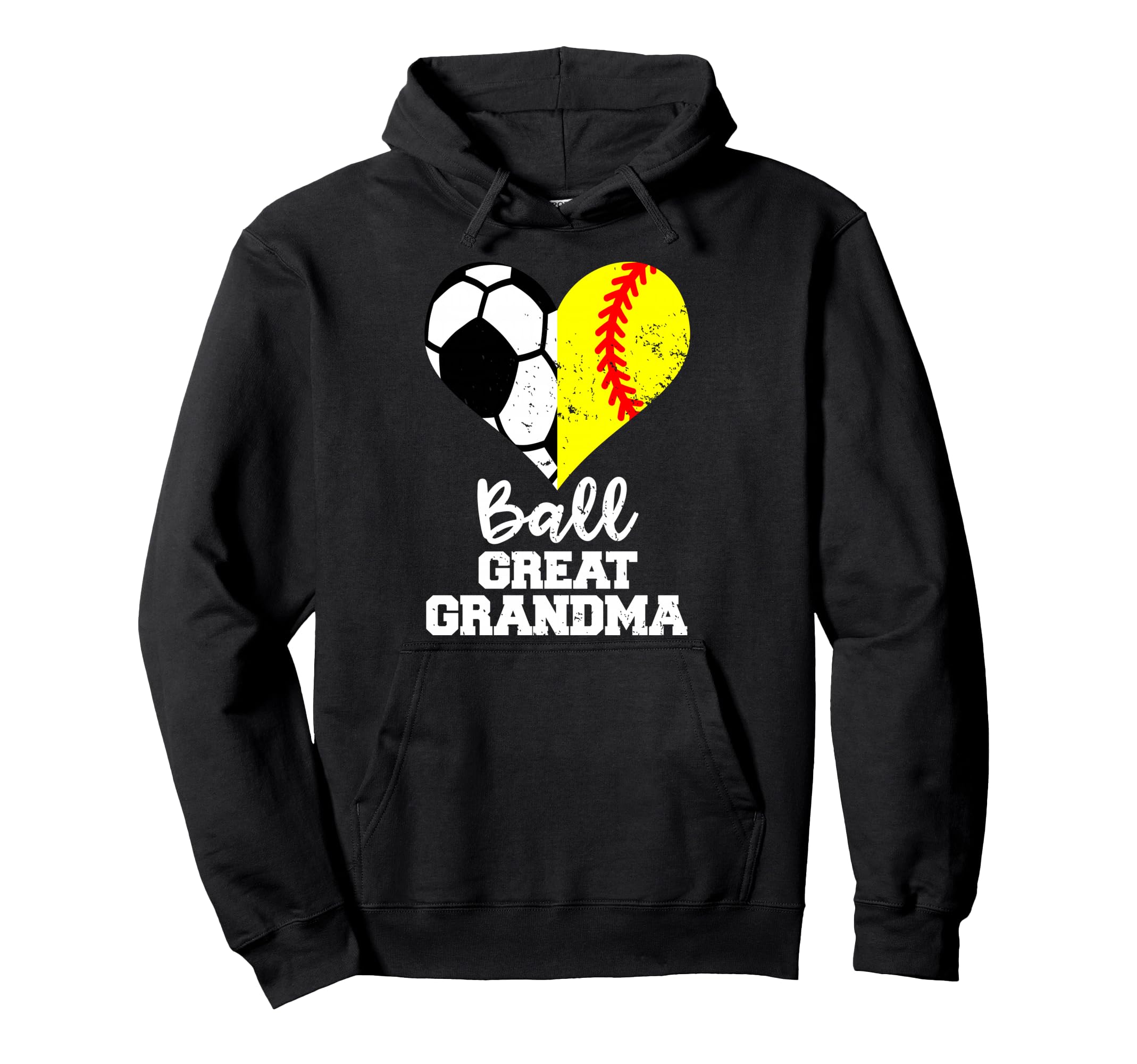 Ball Great Grandma Heart Funny Soccer Hoodie - Custom Art Print for Adults